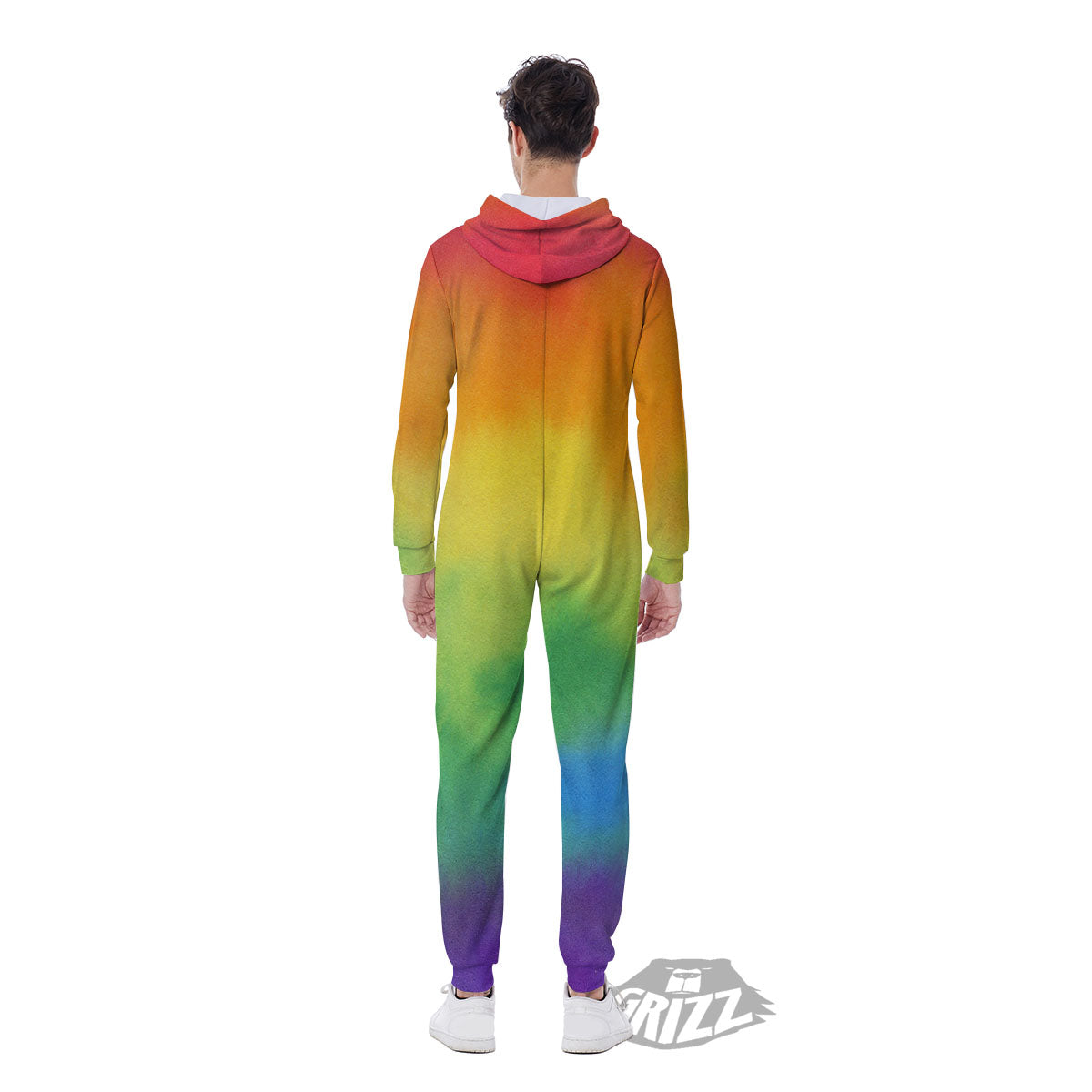 LGBT Pride Watercolor Rainbow Print Men's Jumpsuit-grizzshop
