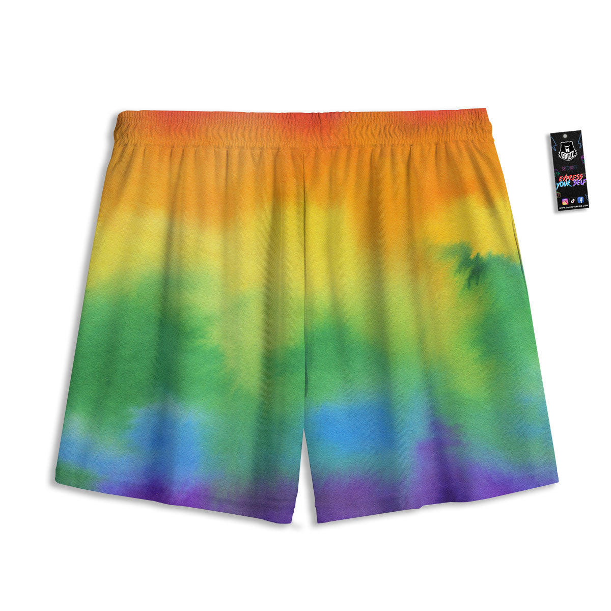 LGBT Pride Watercolor Rainbow Print Mesh Shorts