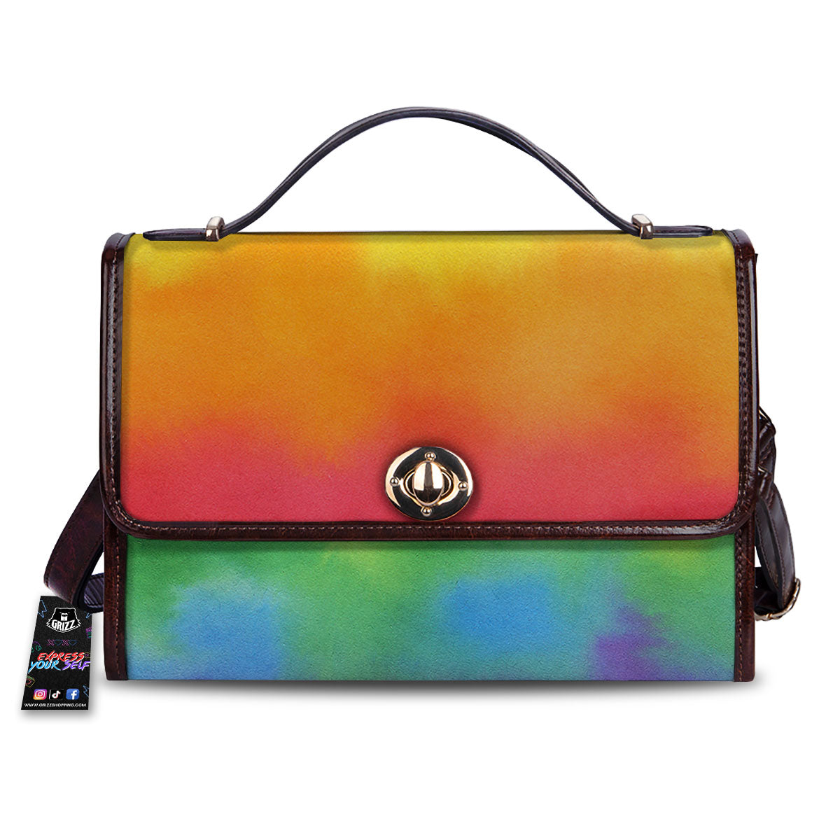 LGBT Pride Watercolor Rainbow Print Women's Satchel Bag-grizzshop