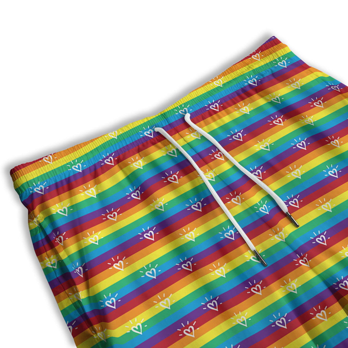 LGBT Stripes Abstract Rainbow Print Men's Athletic Shorts-grizzshop