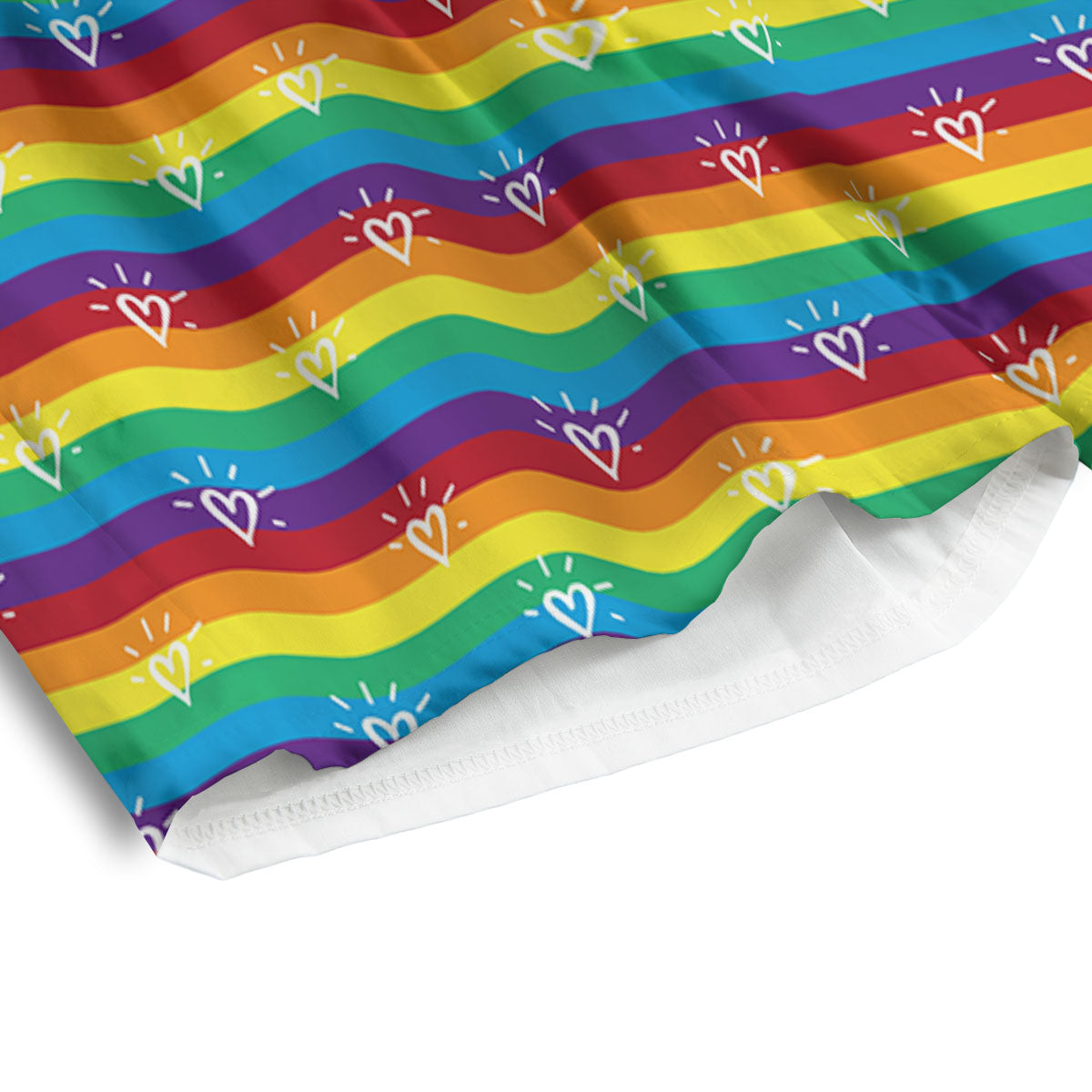 LGBT Stripes Abstract Rainbow Print Men's Athletic Shorts-grizzshop