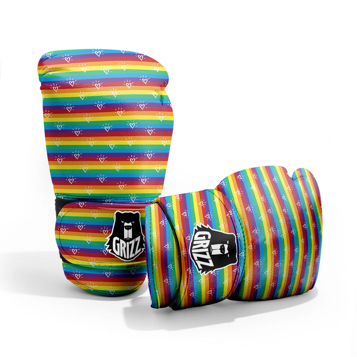 LGBT Stripes Abstract Rainbow Print Sparring Gloves-grizzshop