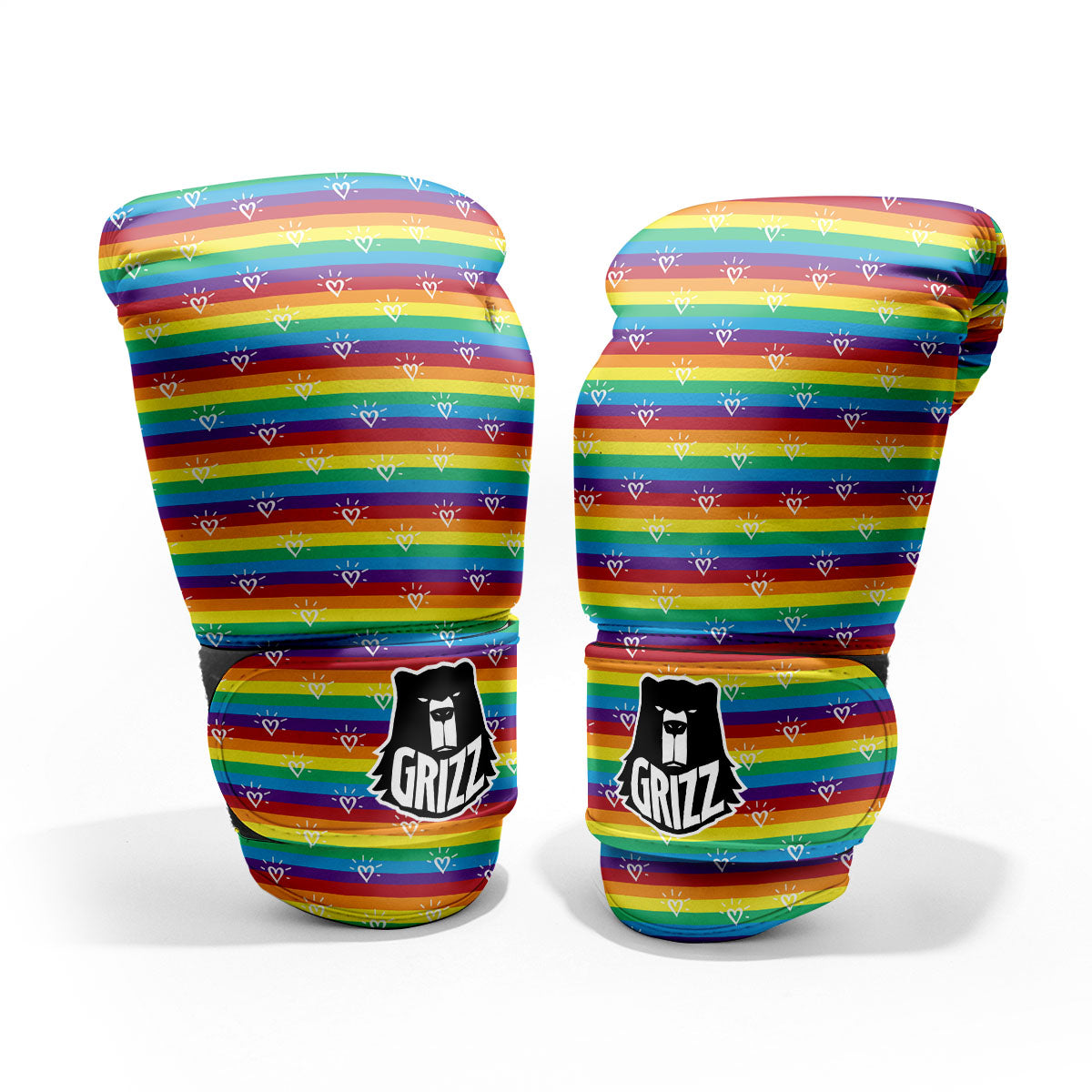 LGBT Stripes Abstract Rainbow Print Pro Boxing Glove