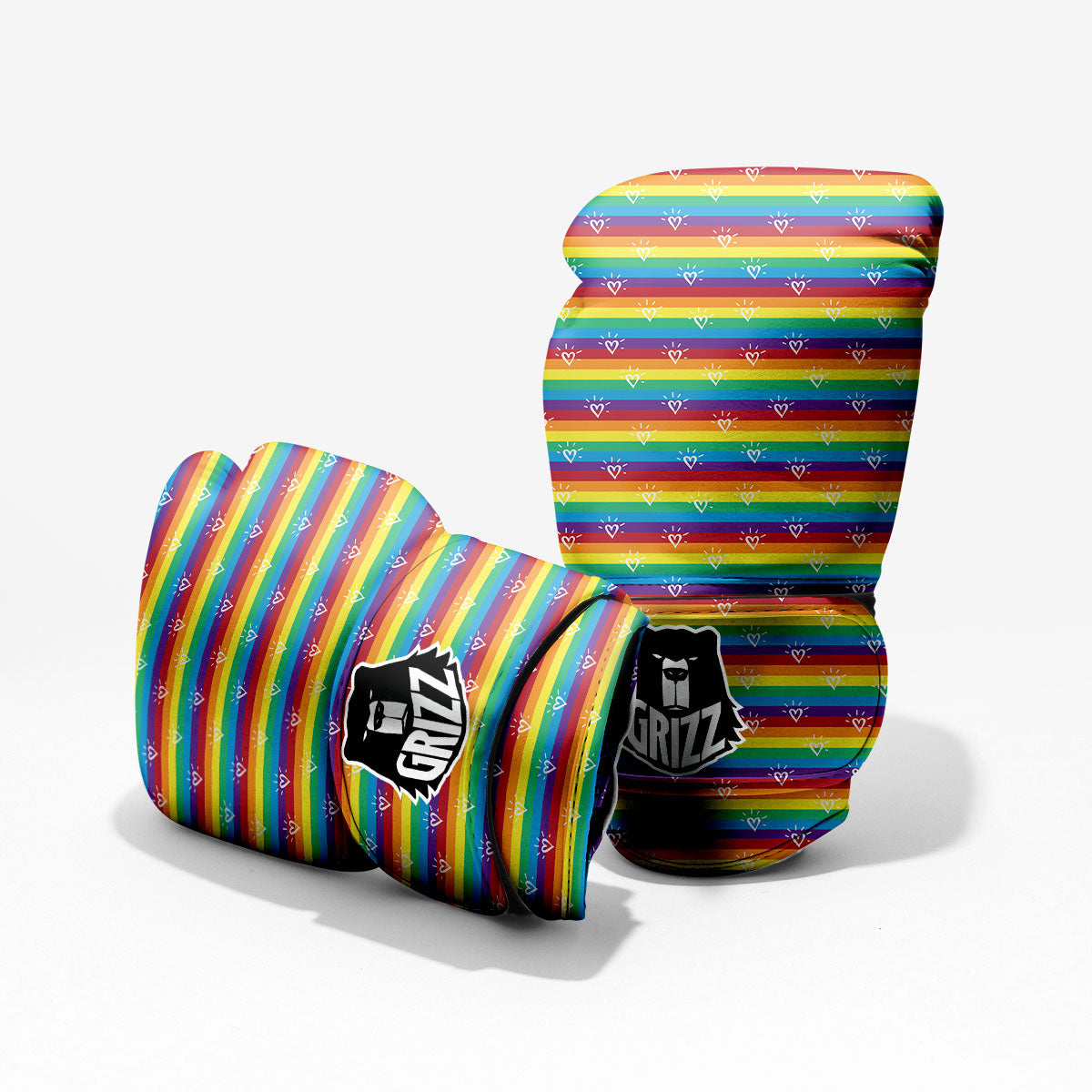 LGBT Stripes Abstract Rainbow Print Pro Boxing Glove