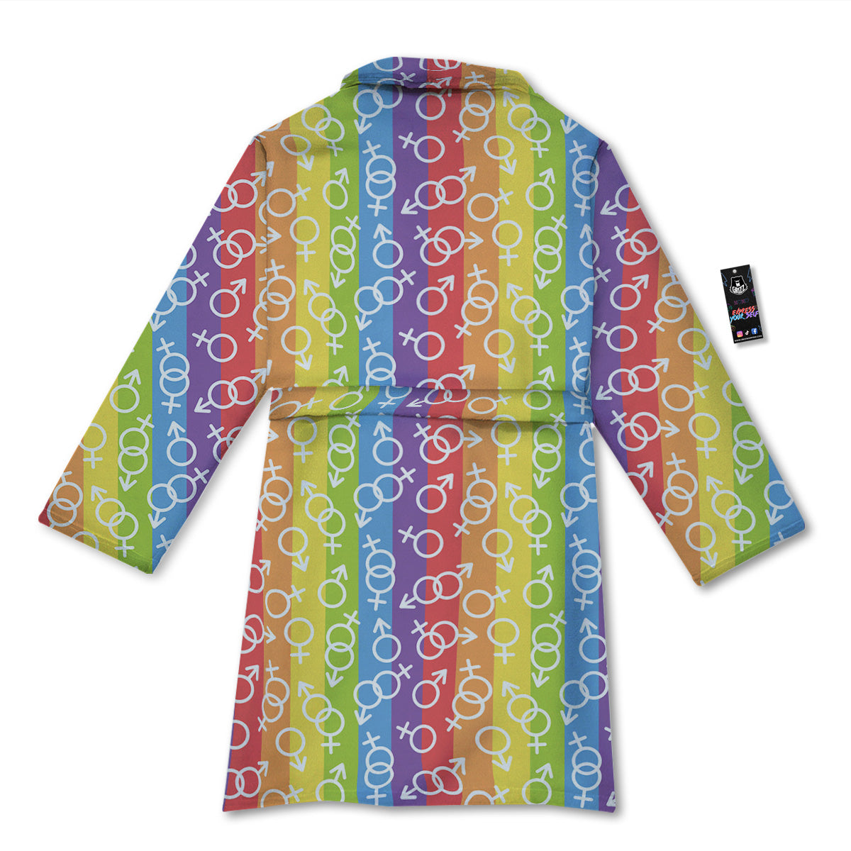 LGBT Symbols Rainbow Print Pattern Bathrobe-grizzshop