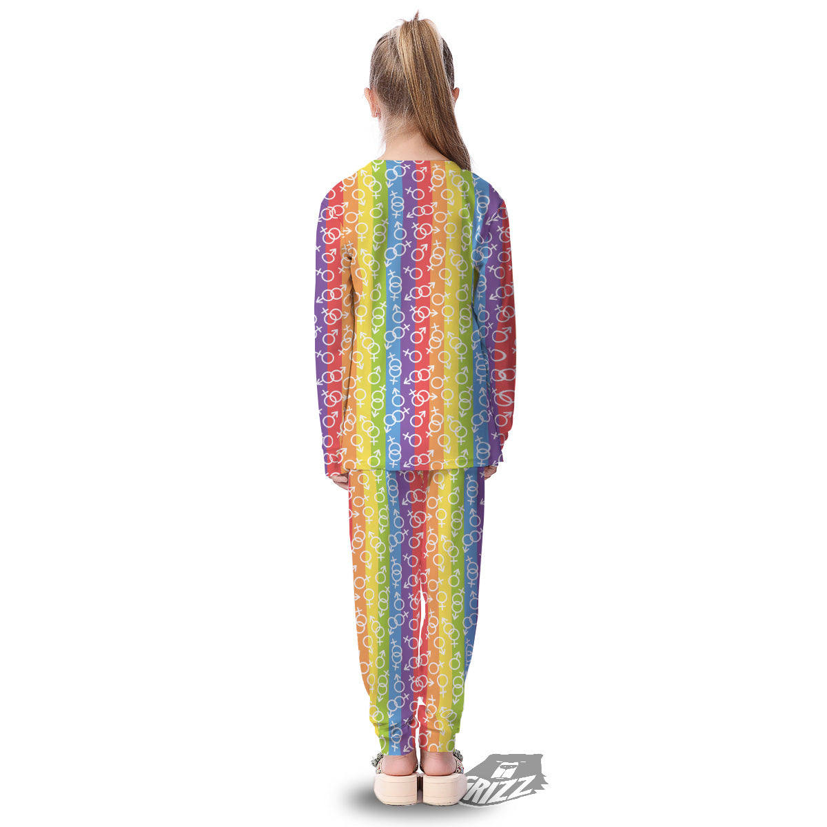 LGBT Symbols Rainbow Print Pattern Kid's Pajamas-grizzshop