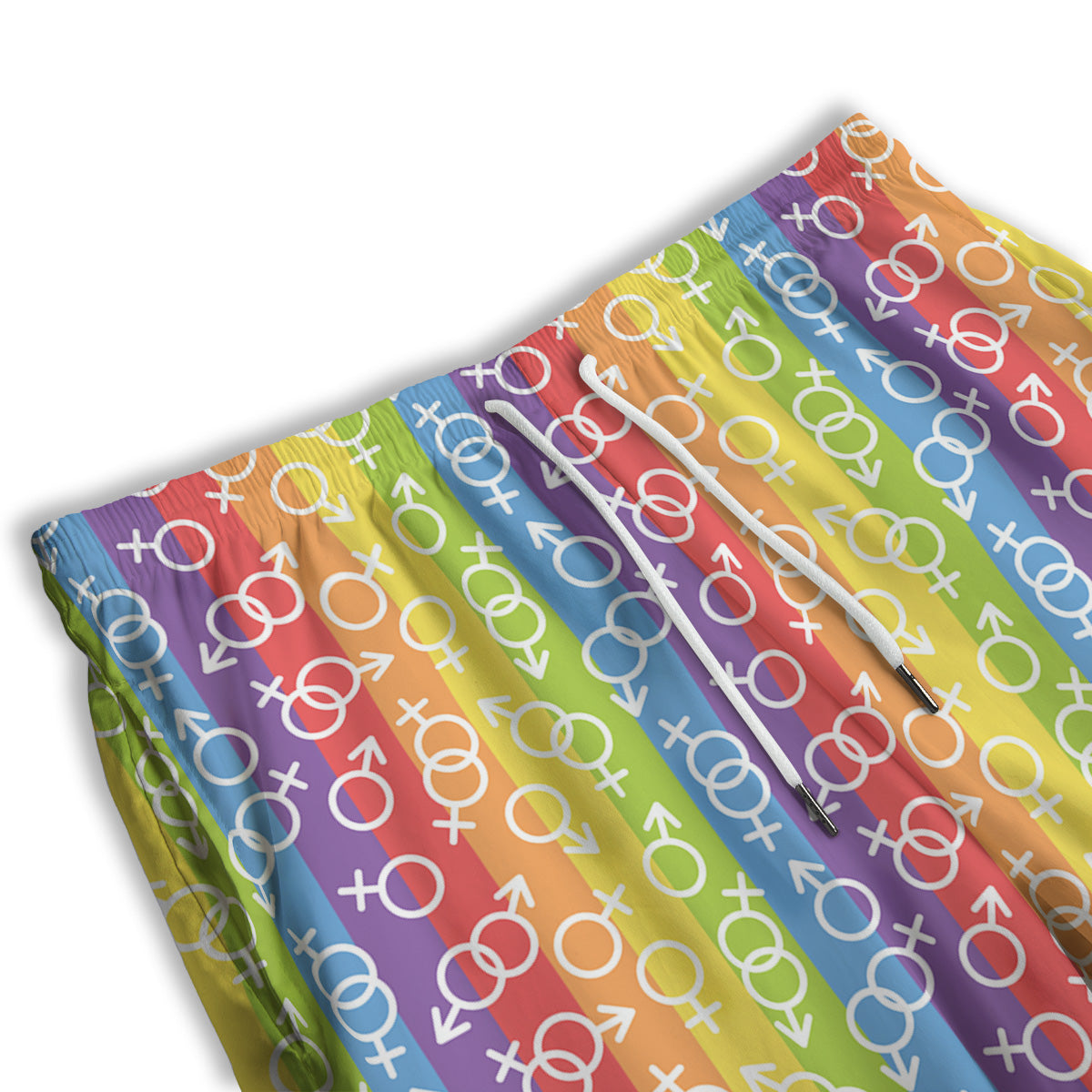 LGBT Symbols Rainbow Print Pattern Men's Athletic Shorts