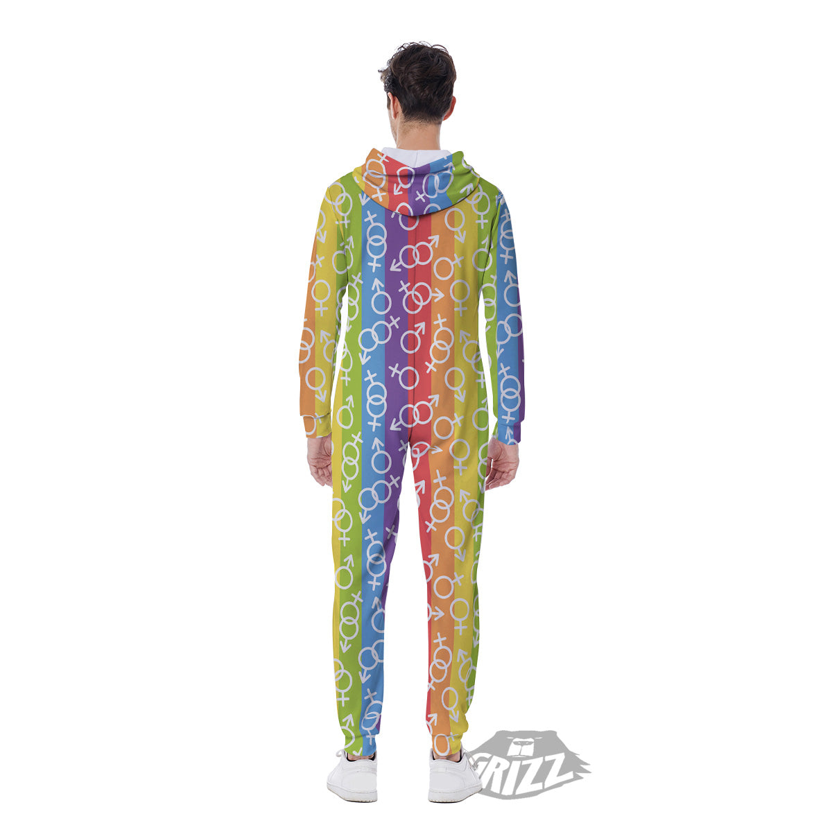 LGBT Symbols Rainbow Print Pattern Men's Jumpsuit-grizzshop