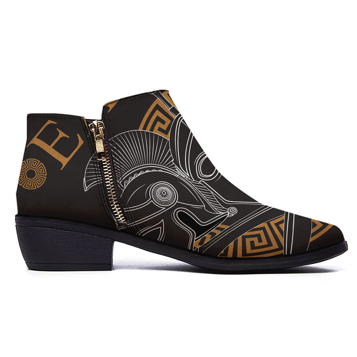 Labe Spartan Molon Print Ankle Boots-grizzshop