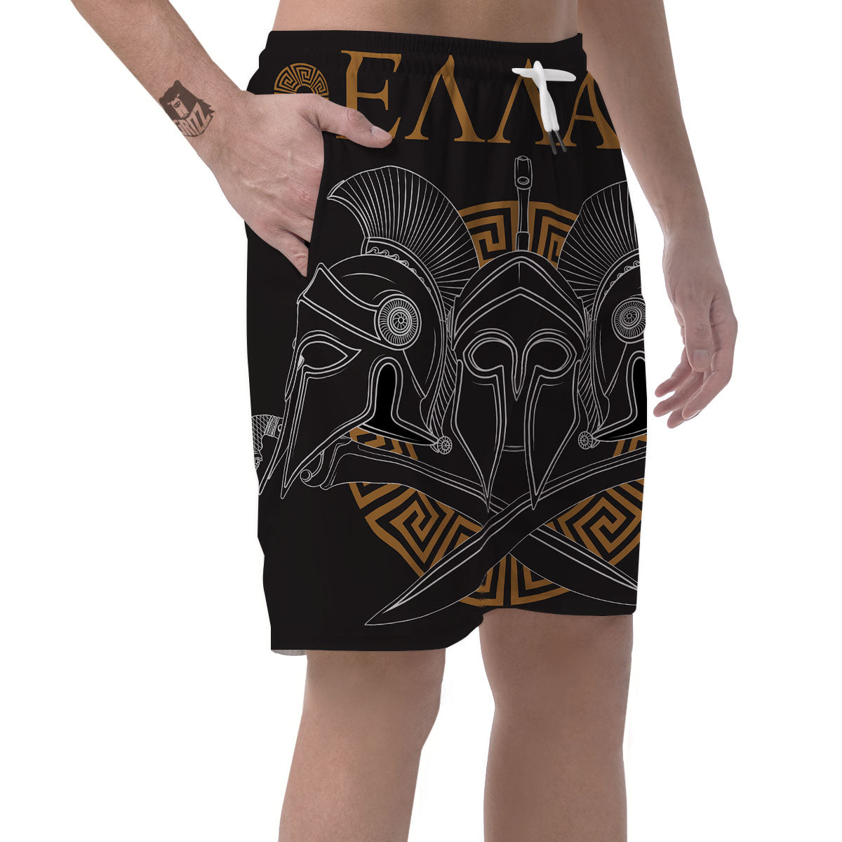 Labe Spartan Molon Print Men's Shorts-grizzshop