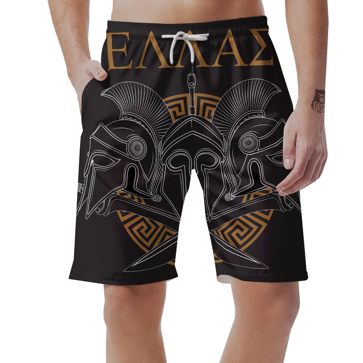 Labe Spartan Molon Print Men's Shorts-grizzshop
