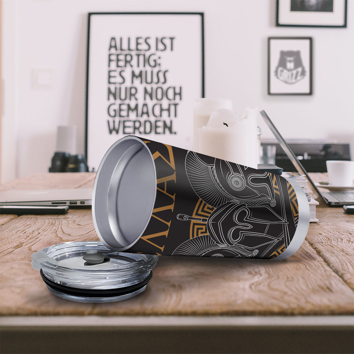 Labe Spartan Molon Print Tumbler-grizzshop