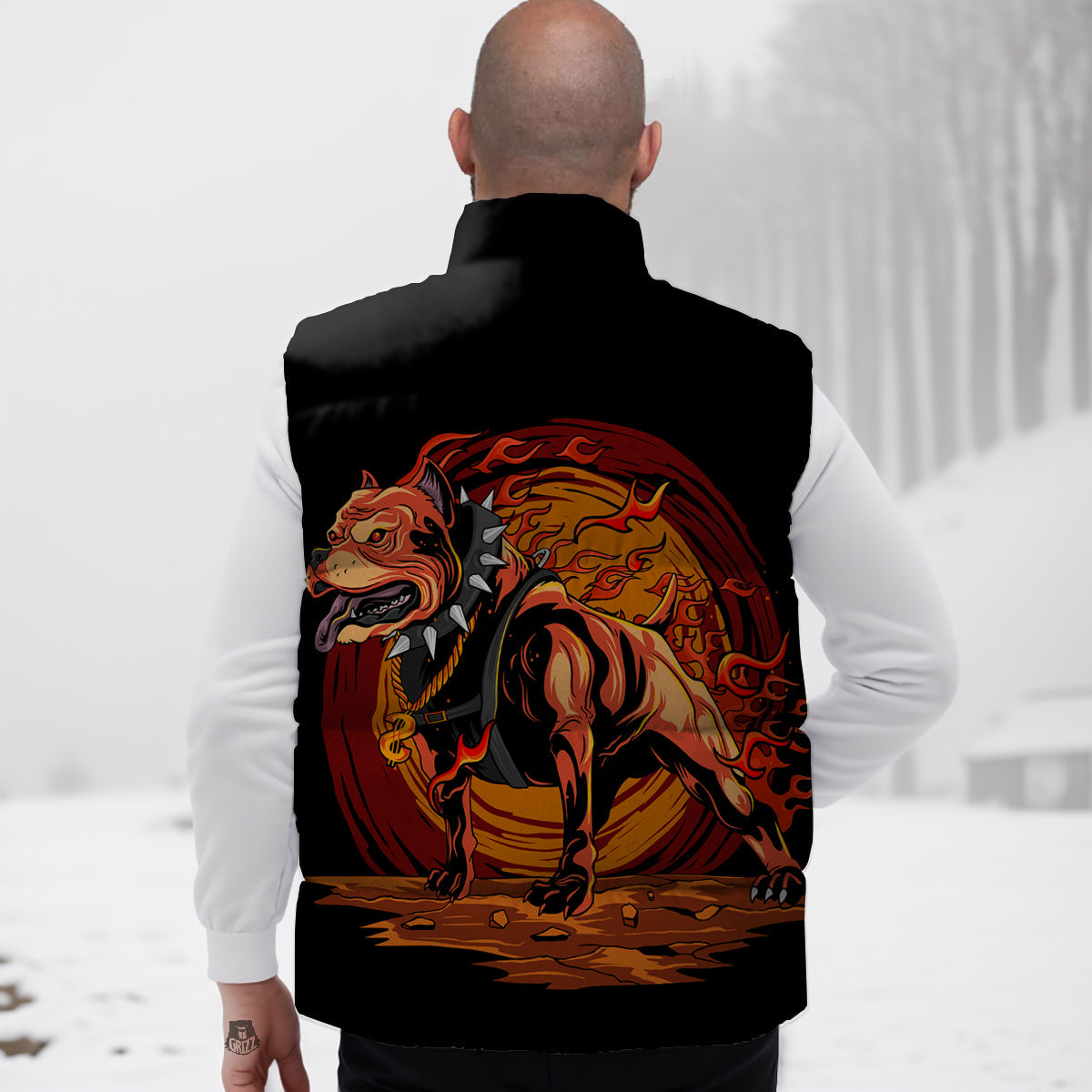 Labrador Dog Pattern Print Down Vest-grizzshop