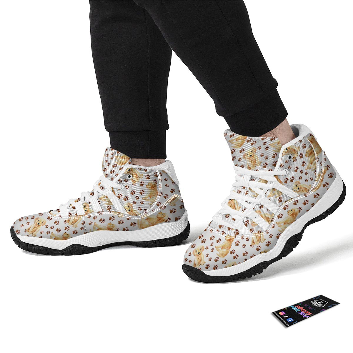 Labrador Dog Print Pattern White Bball Shoes-grizzshop
