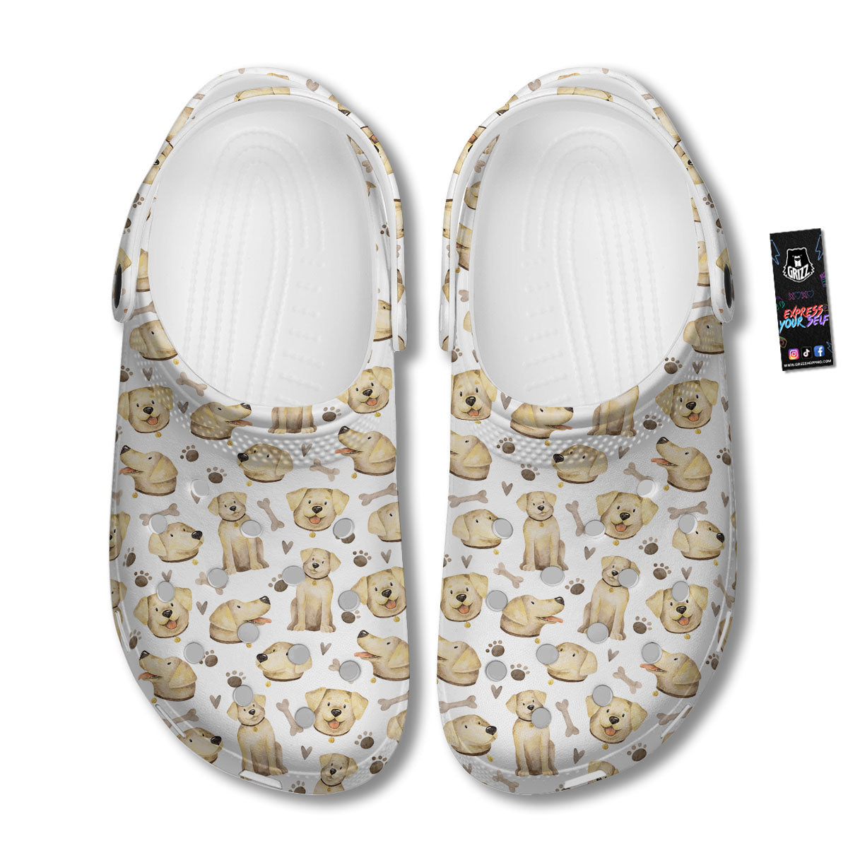 Labrador Retriever Happy Print Pattern Clog-grizzshop