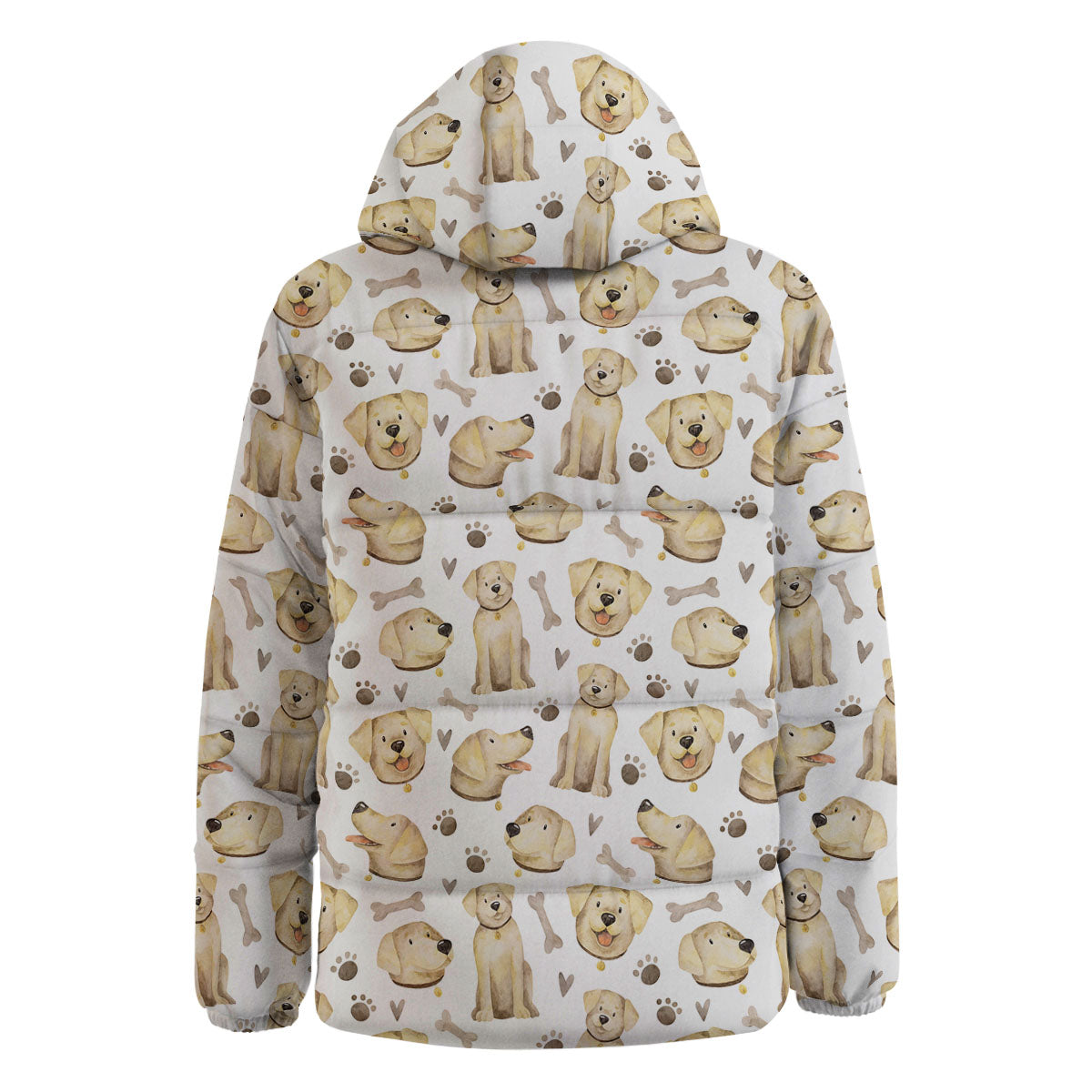 Labrador Retriever Happy Print Pattern Down Jacket-grizzshop