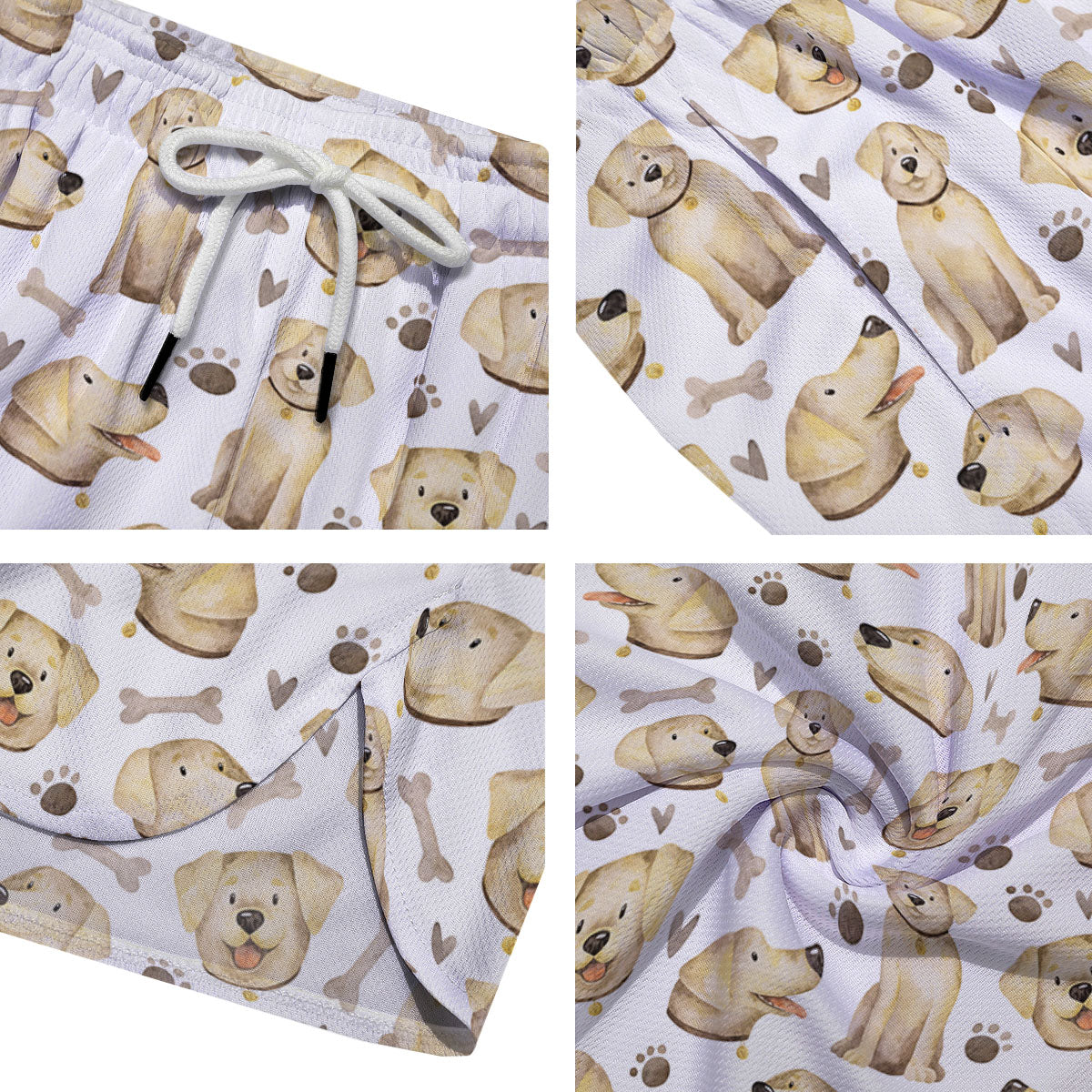 Labrador Retriever Happy Print Pattern Men's Running Shorts-grizzshop