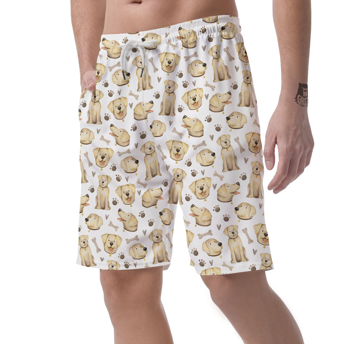 Labrador Retriever Happy Print Pattern Men's Shorts-grizzshop