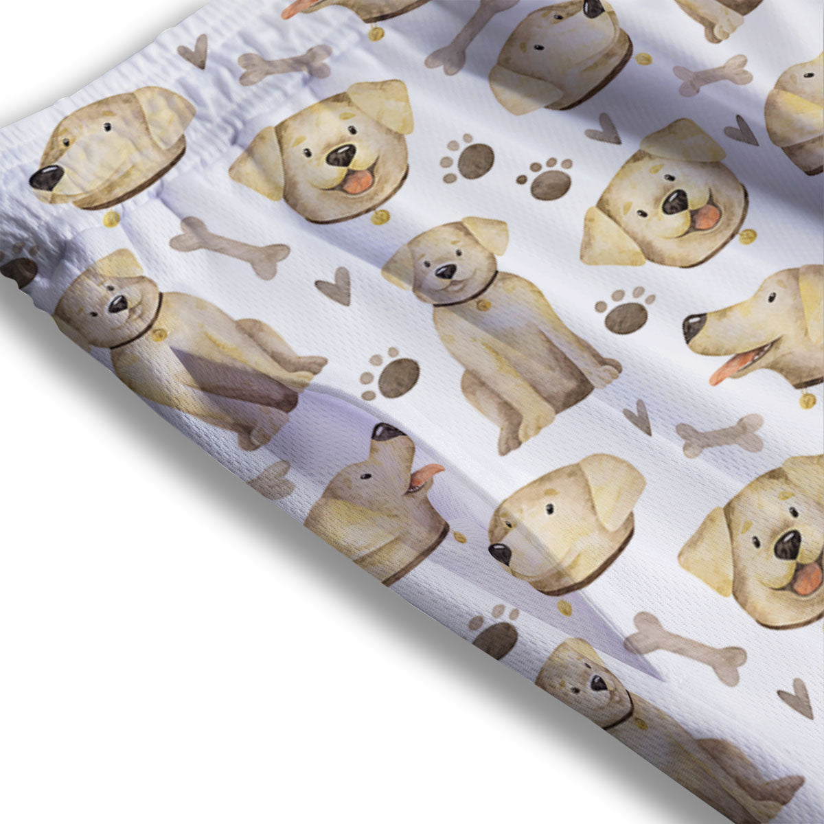 Labrador Retriever Happy Print Pattern Mesh Shorts