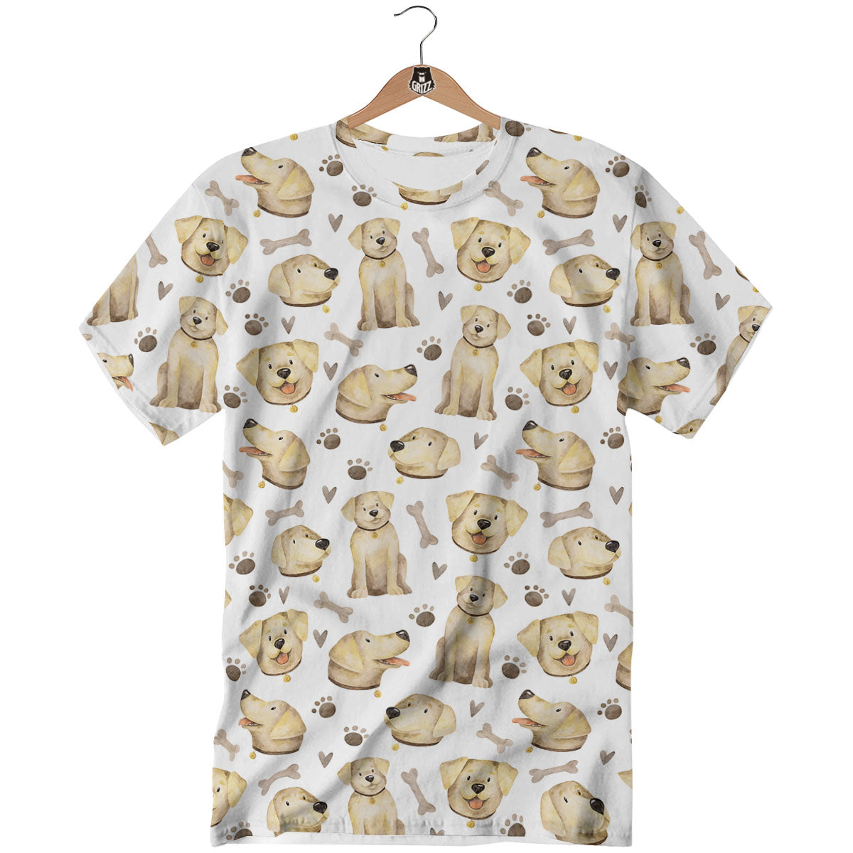 Labrador Retriever Happy Print Pattern T-Shirt-grizzshop