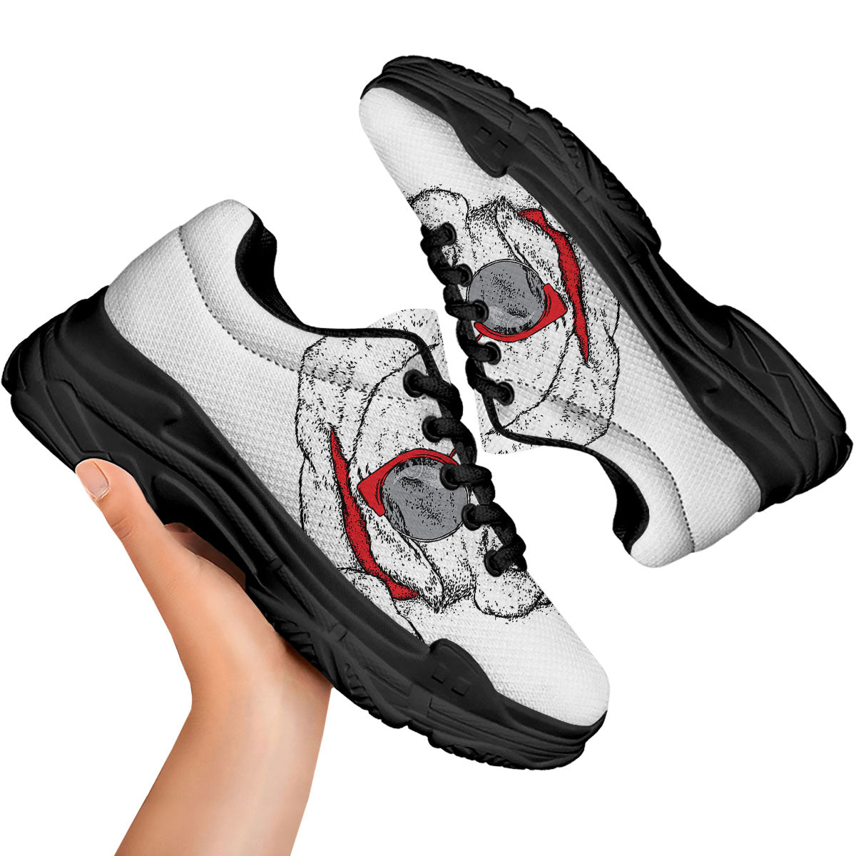 Labrador Retriever Hipster Print Black Chunky Shoes-grizzshop