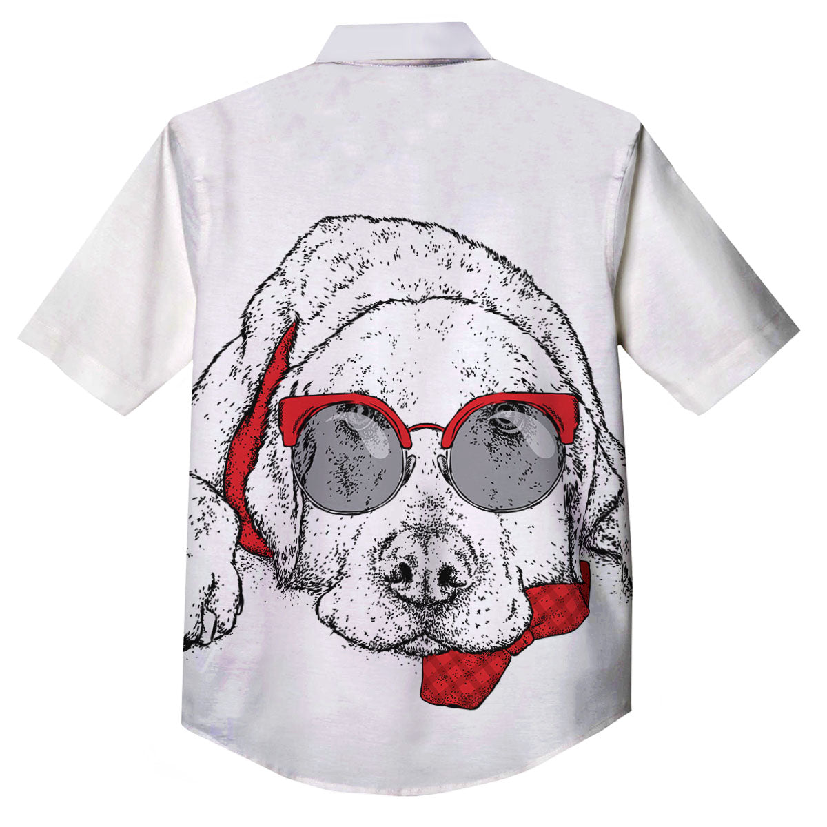 Labrador Retriever Hipster Print Button Up Shirt-grizzshop