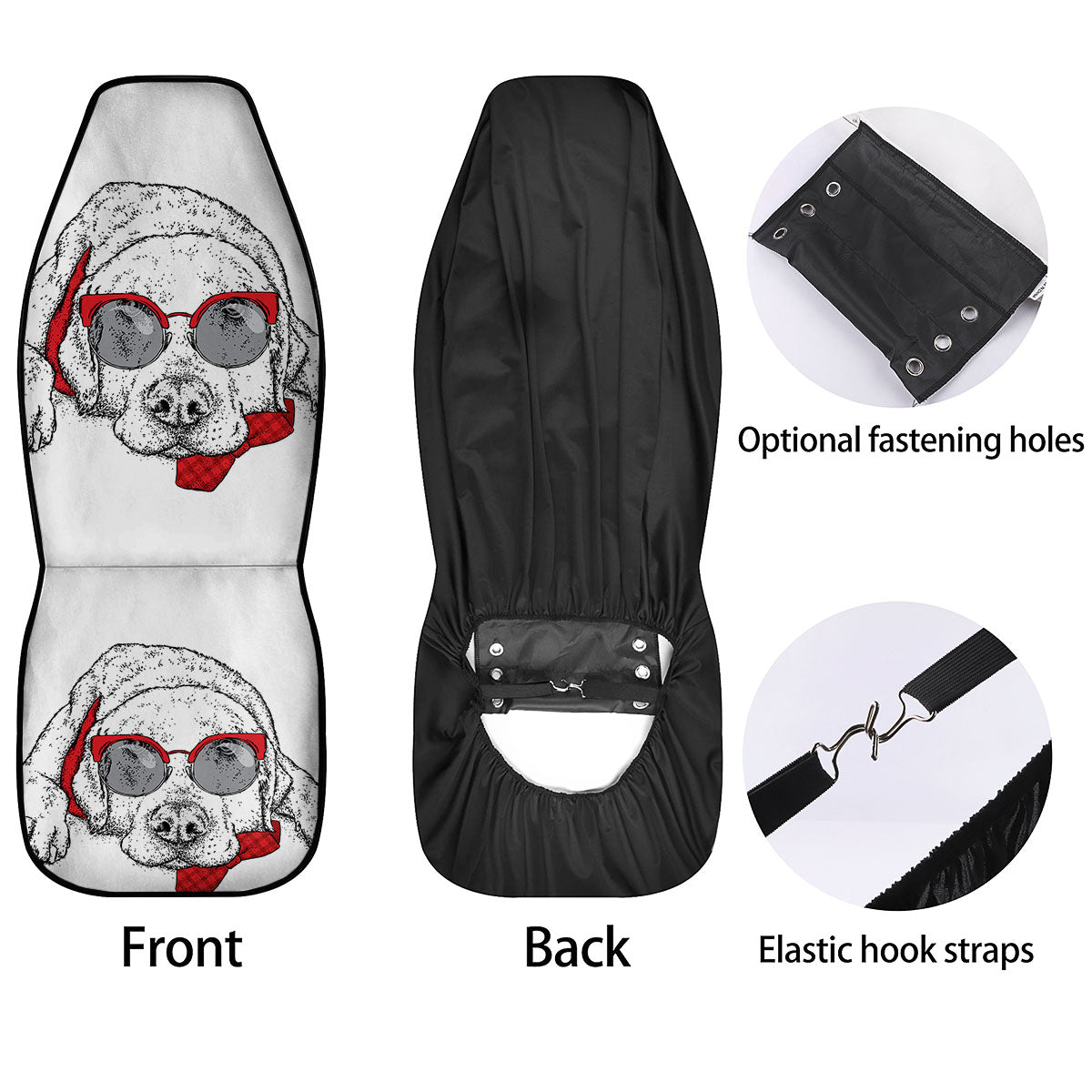 Labrador Retriever Hipster Print Car Seat Covers-grizzshop
