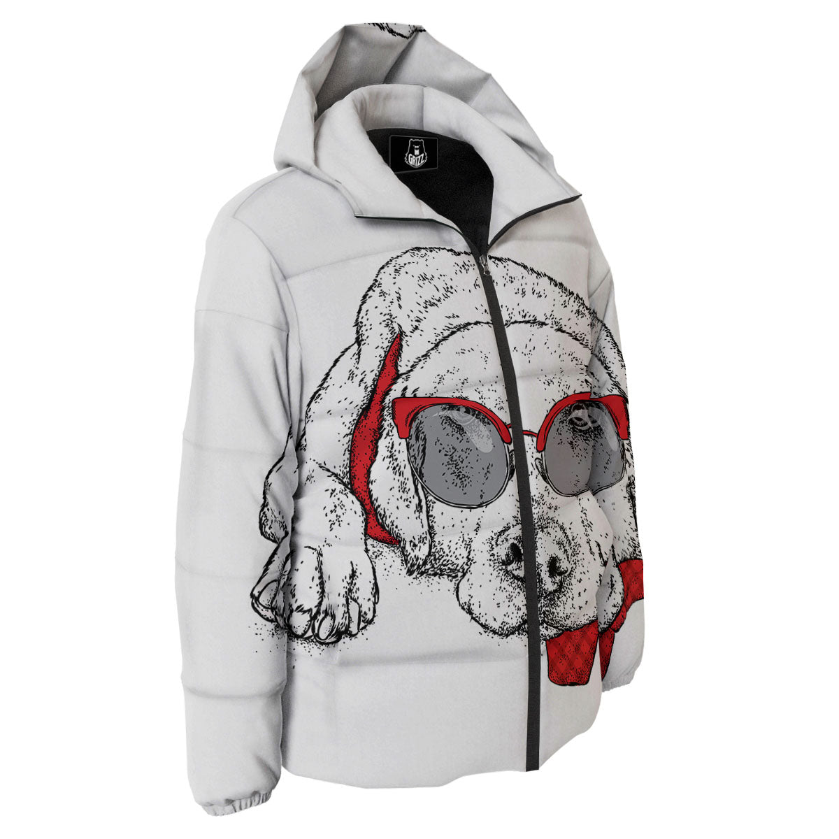 Labrador Retriever Hipster Print Down Jacket-grizzshop
