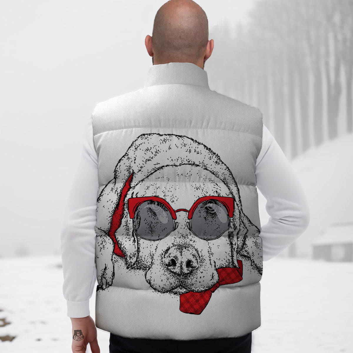 Labrador Retriever Hipster Print Down Vest