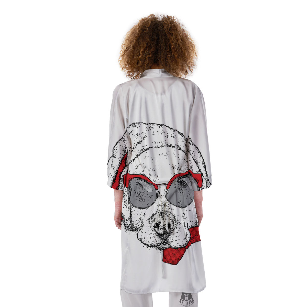Labrador Retriever Hipster Print Kimono-grizzshop