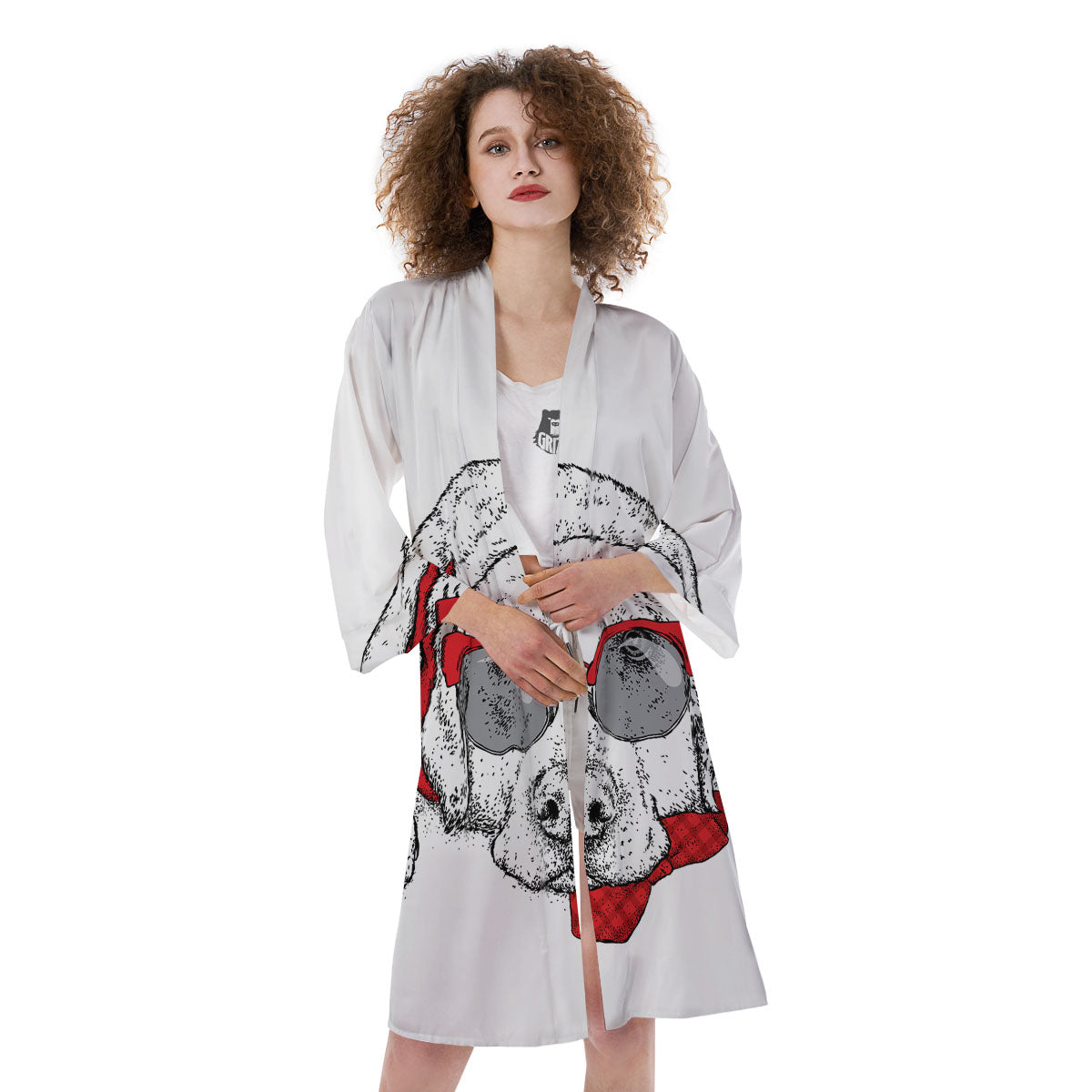 Labrador Retriever Hipster Print Kimono-grizzshop