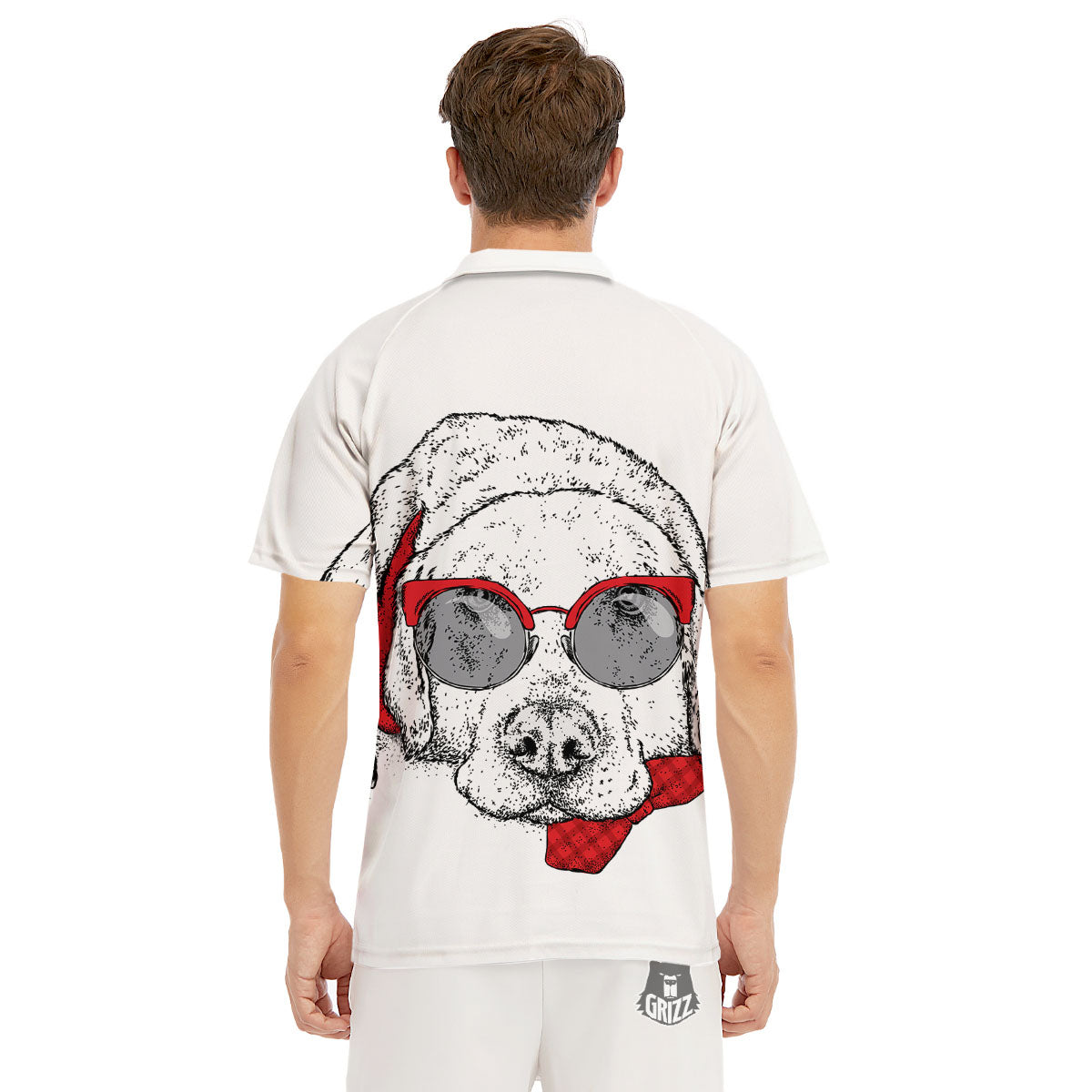 Labrador Retriever Hipster Print Men's Golf Shirts-grizzshop