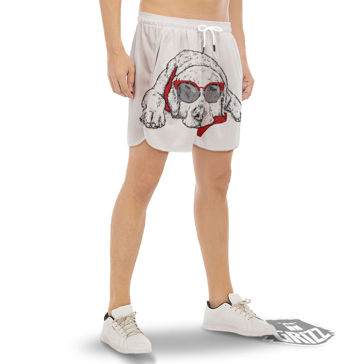 Labrador Retriever Hipster Print Men's Gym Shorts-grizzshop