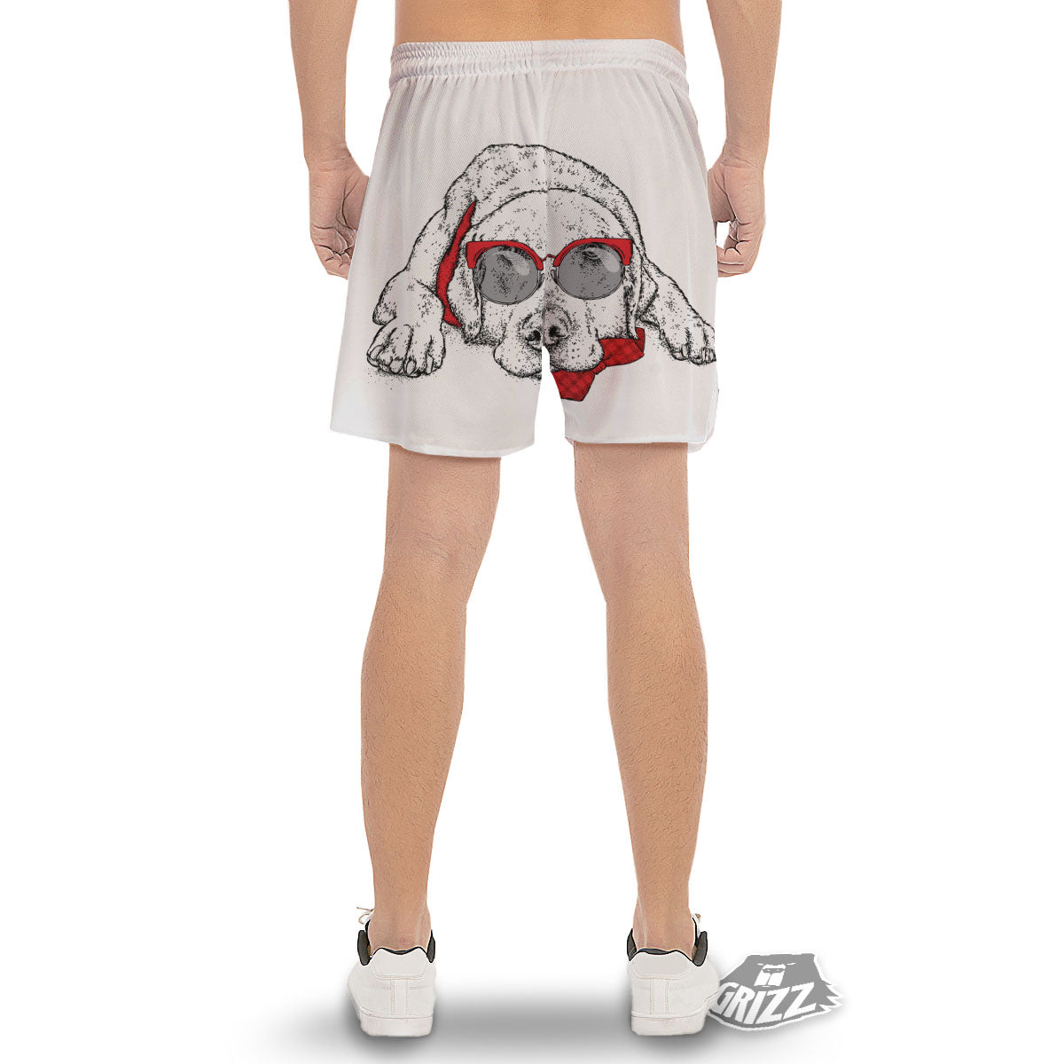 Labrador Retriever Hipster Print Men's Gym Shorts-grizzshop
