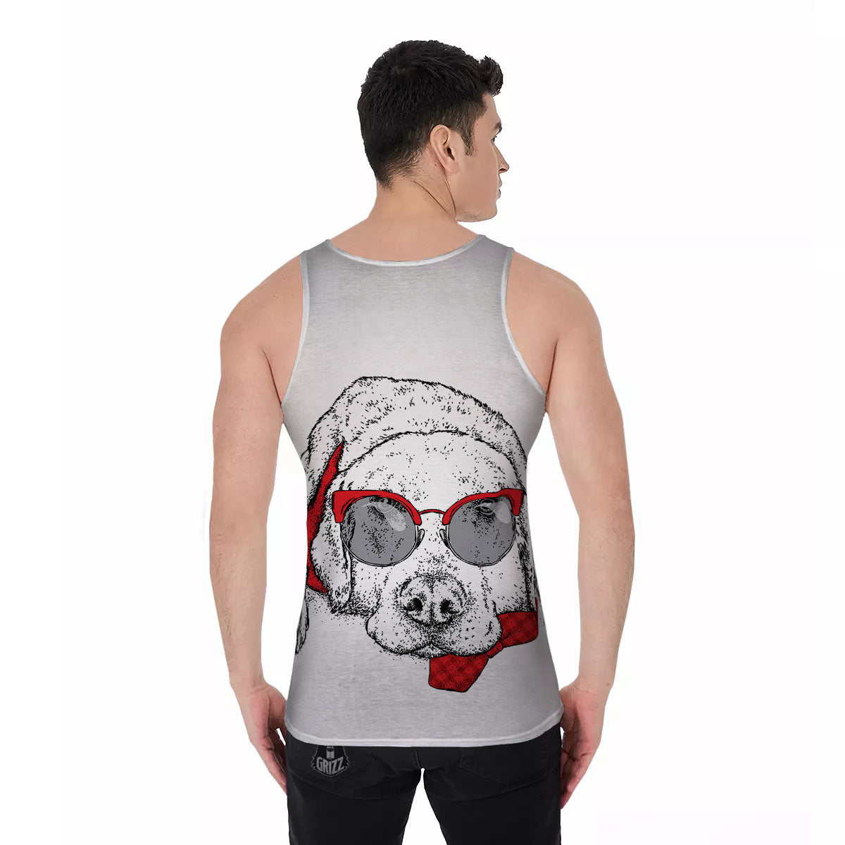 Labrador Retriever Hipster Print Men's Tank Top-grizzshop