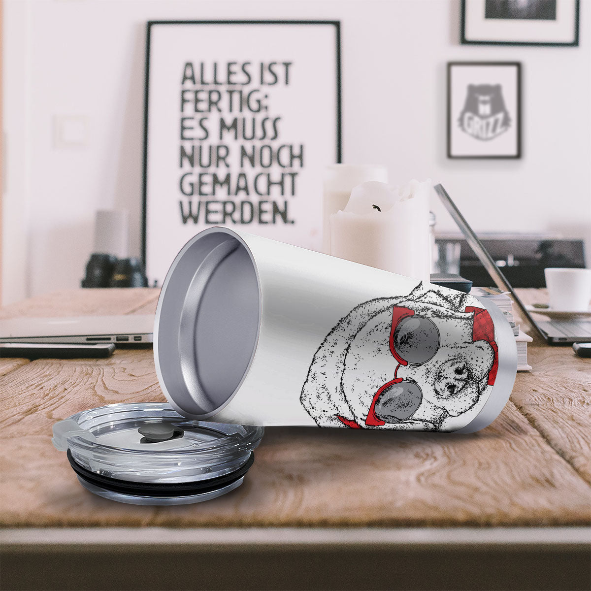 Labrador Retriever Hipster Print Tumbler-grizzshop