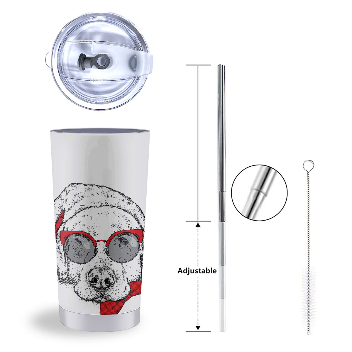 Labrador Retriever Hipster Print Tumbler-grizzshop