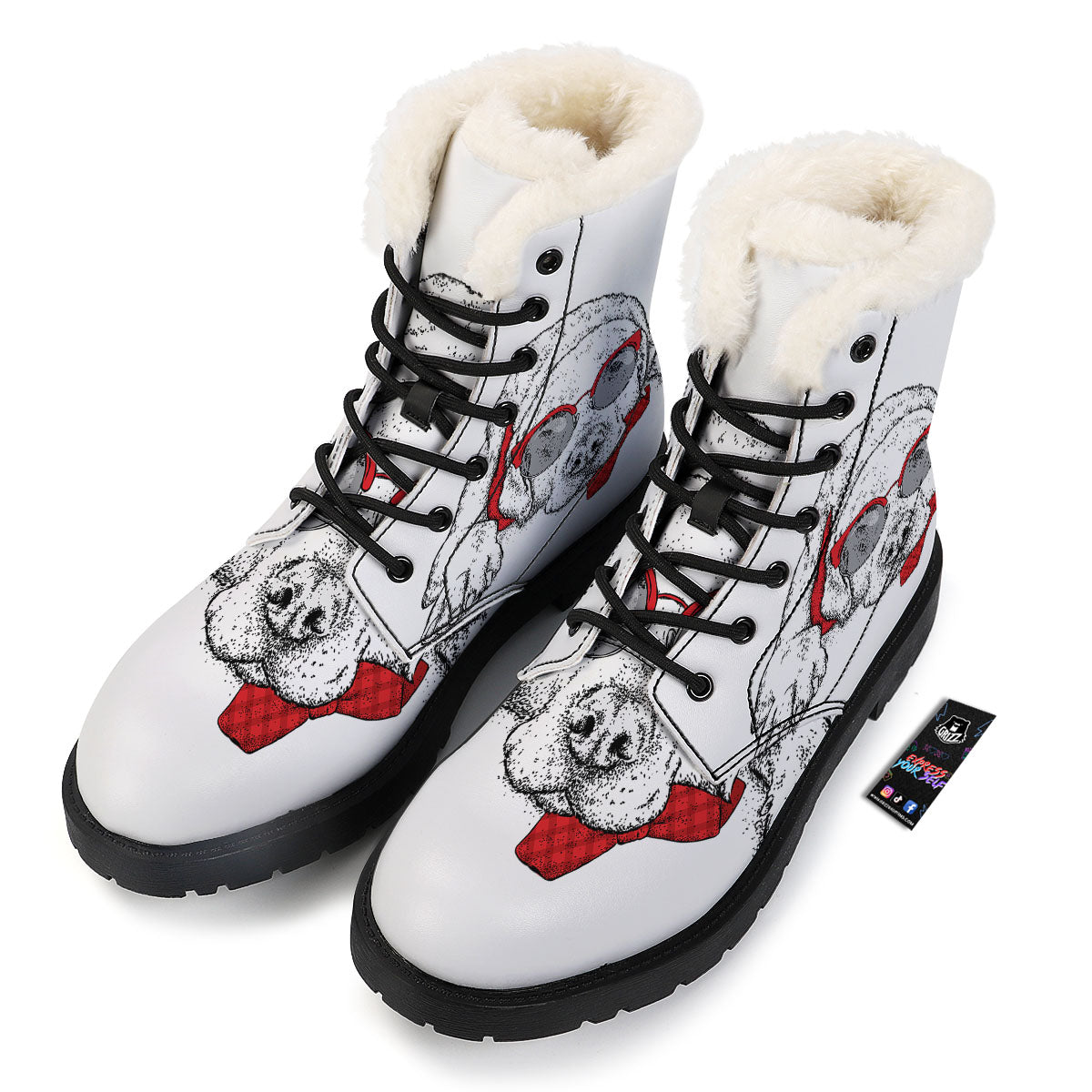 Labrador Retriever Hipster Print Winter Boots-grizzshop