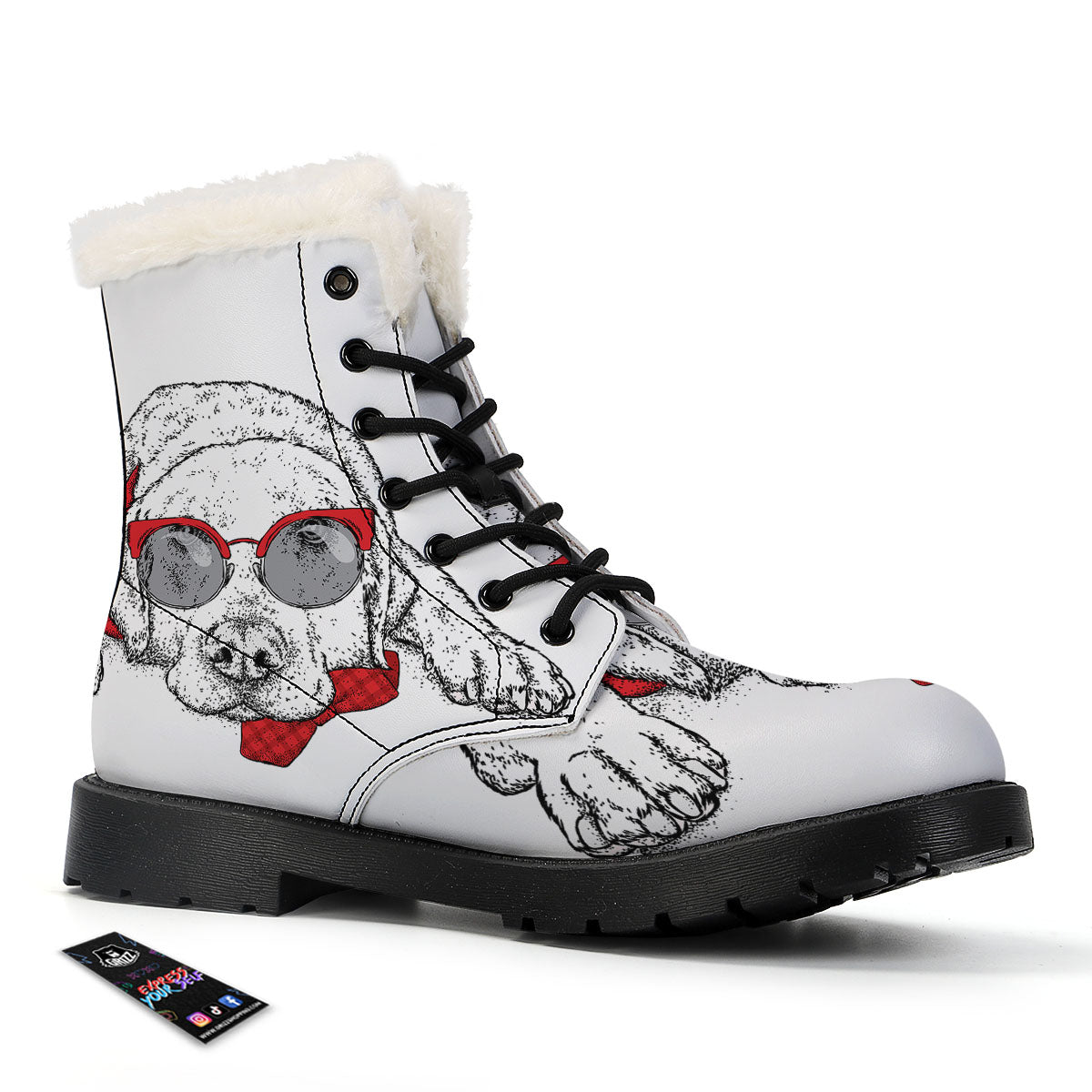 Labrador Retriever Hipster Print Winter Boots-grizzshop