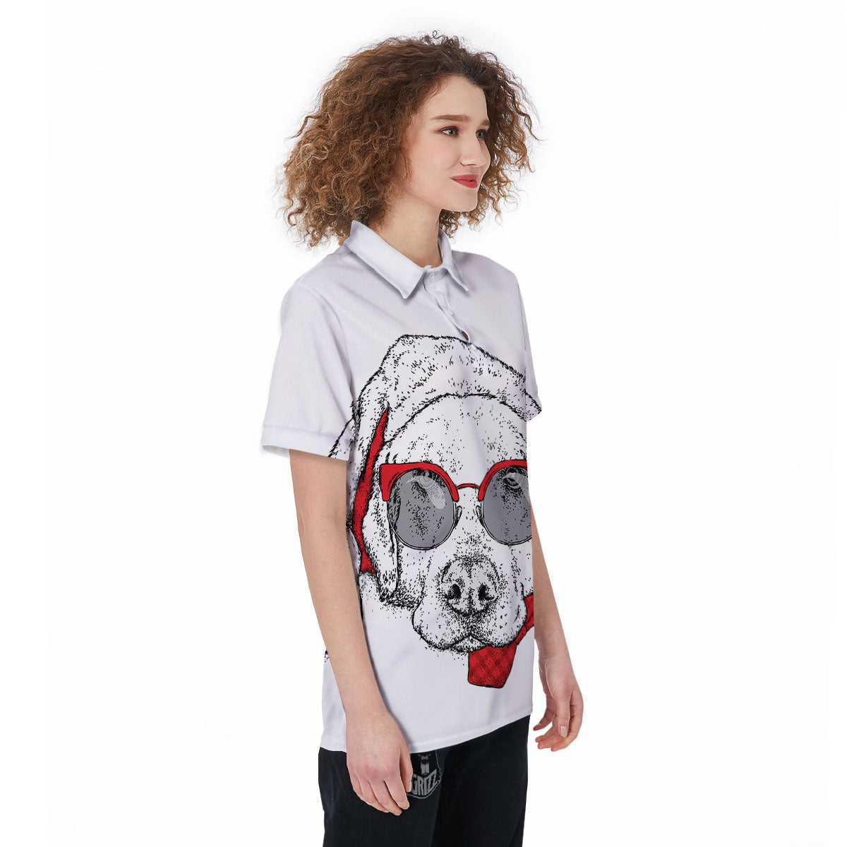 Labrador Retriever Hipster Print Women's Golf Shirts-grizzshop