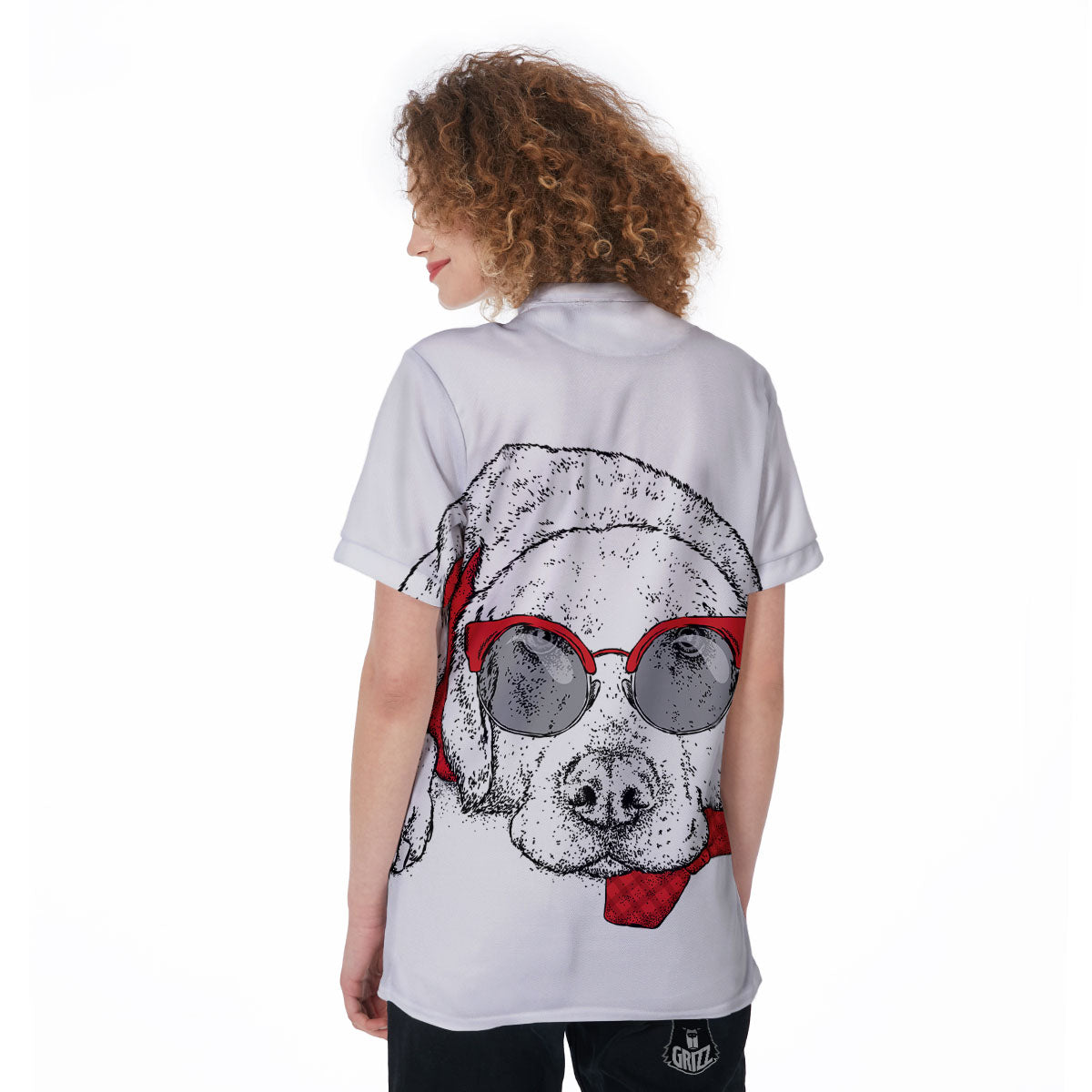 Labrador Retriever Hipster Print Women's Golf Shirts-grizzshop