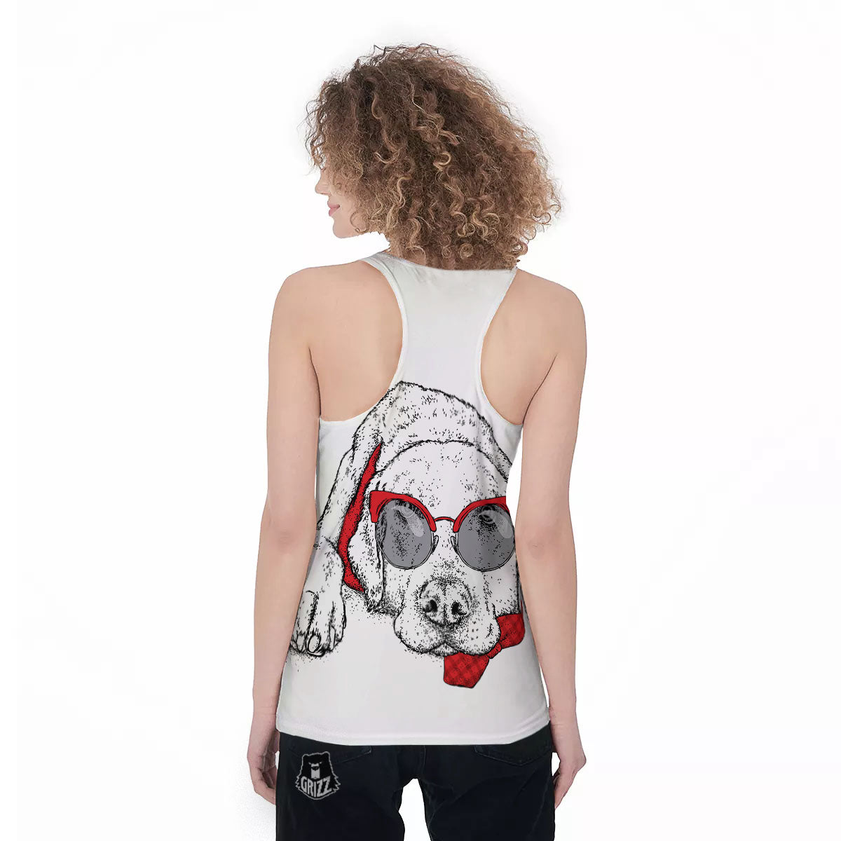Labrador Retriever Hipster Print Women's Racerback Tank Top-grizzshop