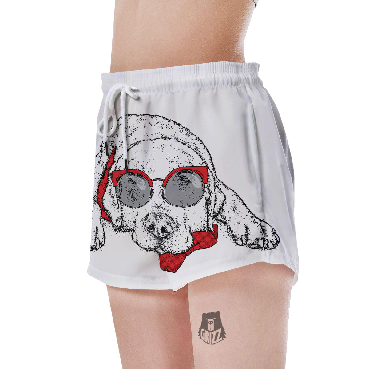 Labrador Retriever Hipster Print Women's Shorts-grizzshop
