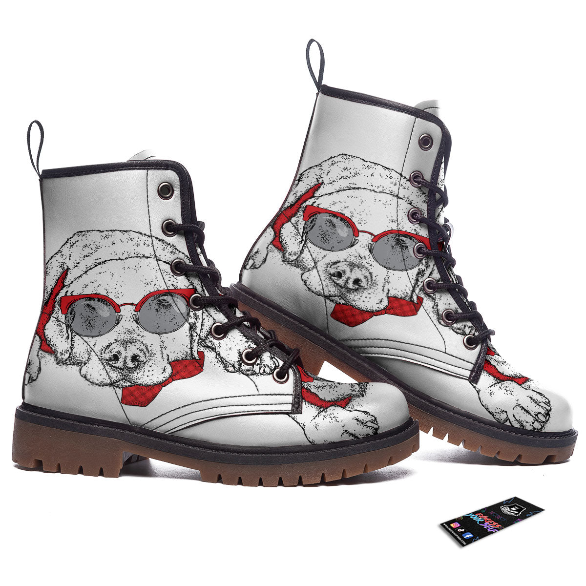 Labrador Retriever Hipster Print Work Boots-grizzshop