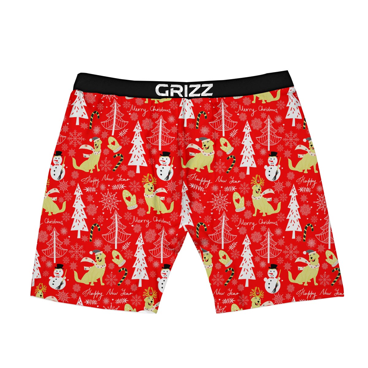 Labrador Retriever Snowman Print Pattern Boxer Briefs-grizzshop