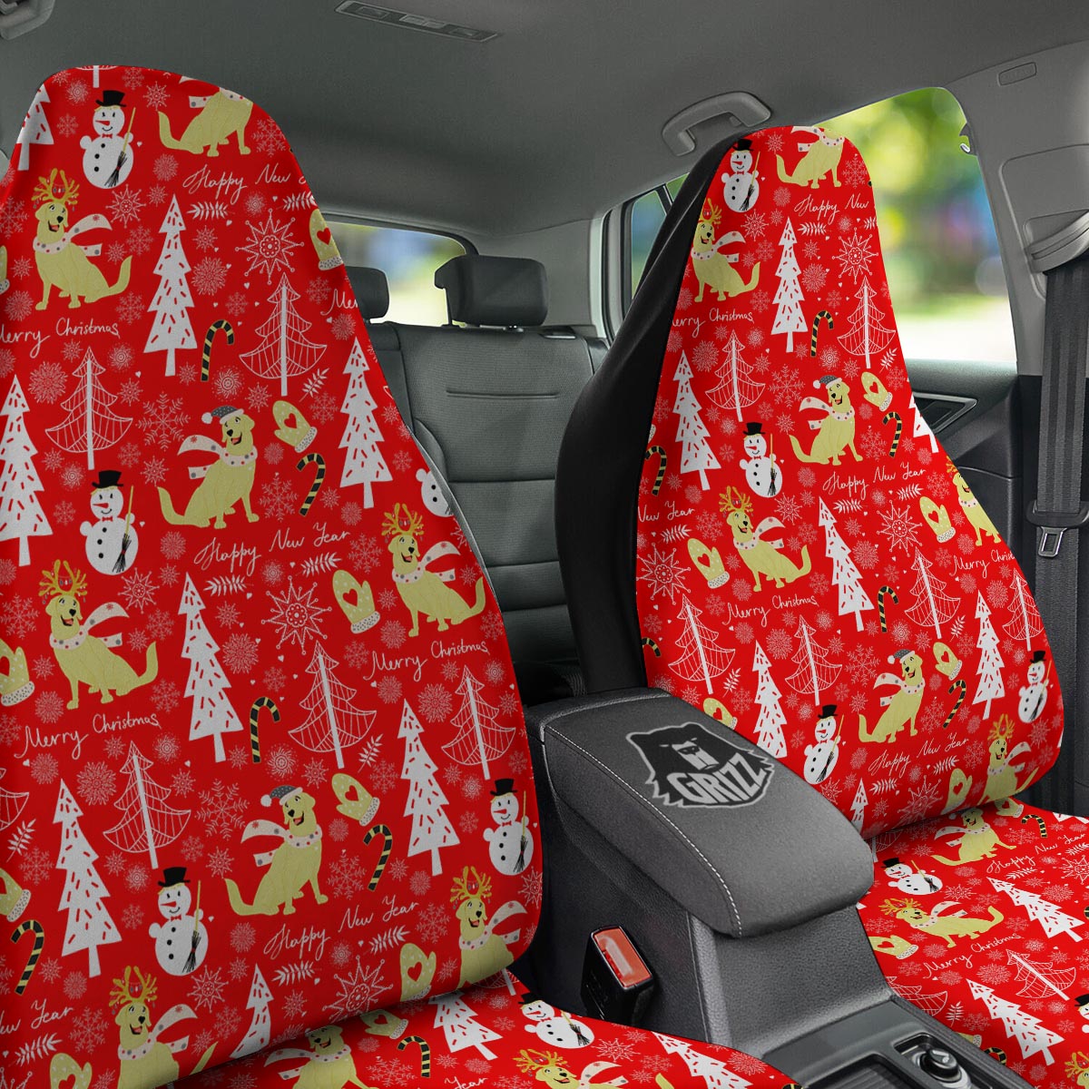 Labrador Retriever Snowman Print Pattern Car Seat Covers-grizzshop