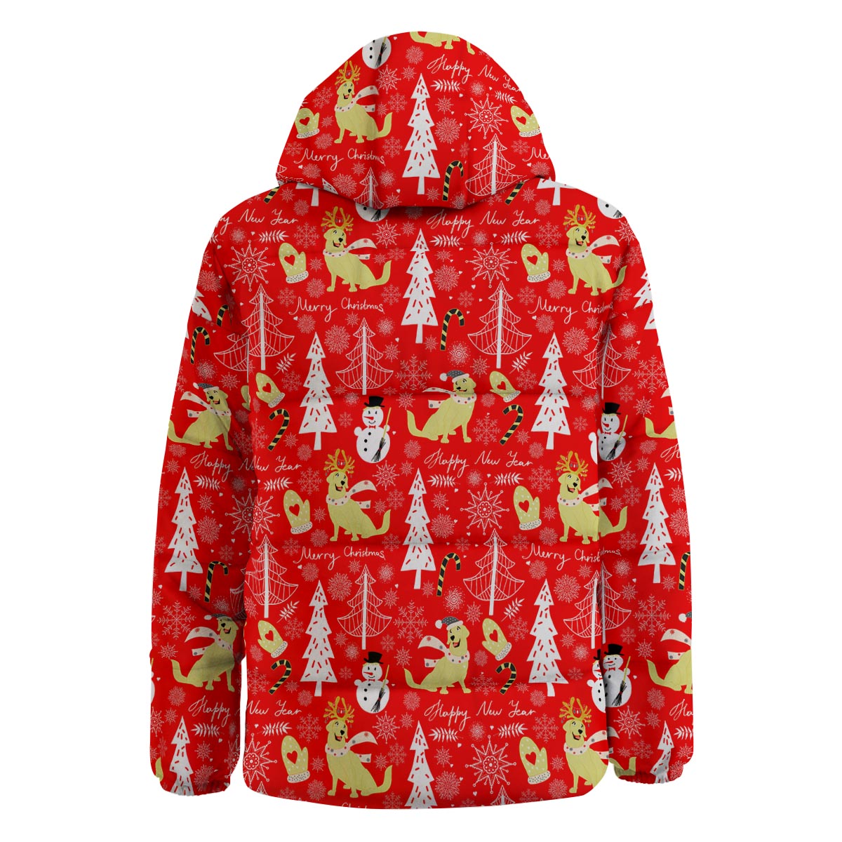 Labrador Retriever Snowman Print Pattern Down Jacket-grizzshop