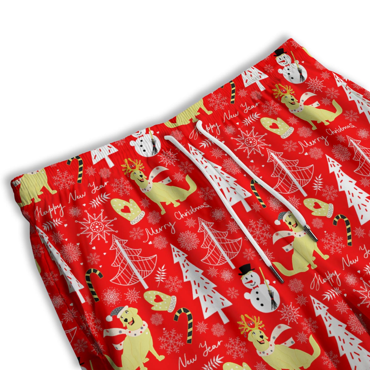 Labrador Retriever Snowman Print Pattern Men's Athletic Shorts