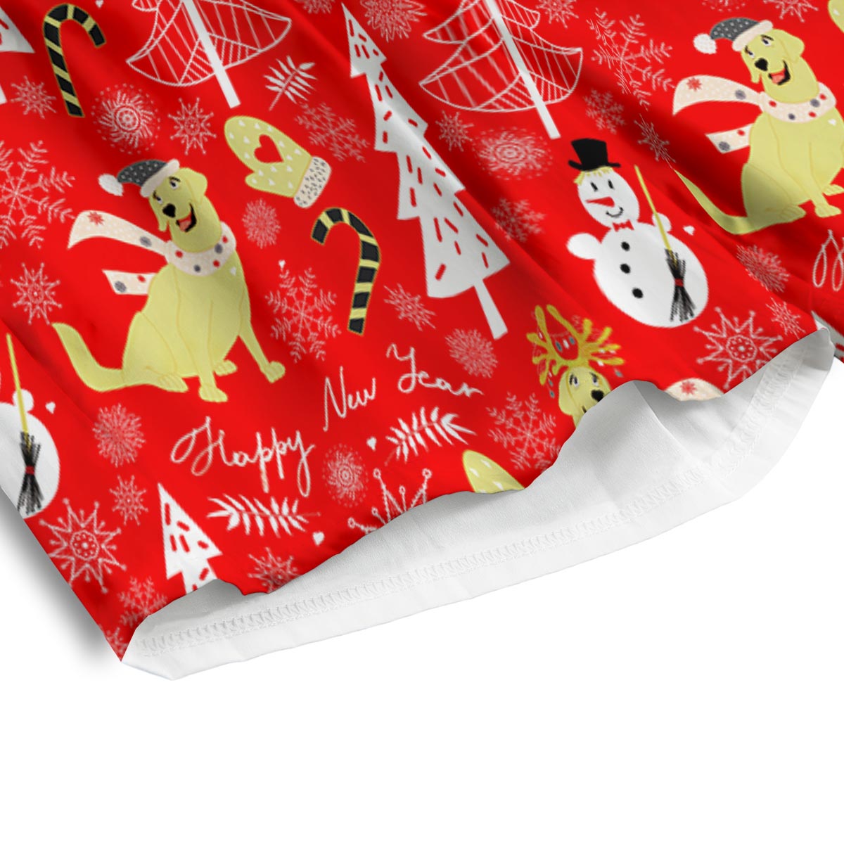 Labrador Retriever Snowman Print Pattern Men's Athletic Shorts