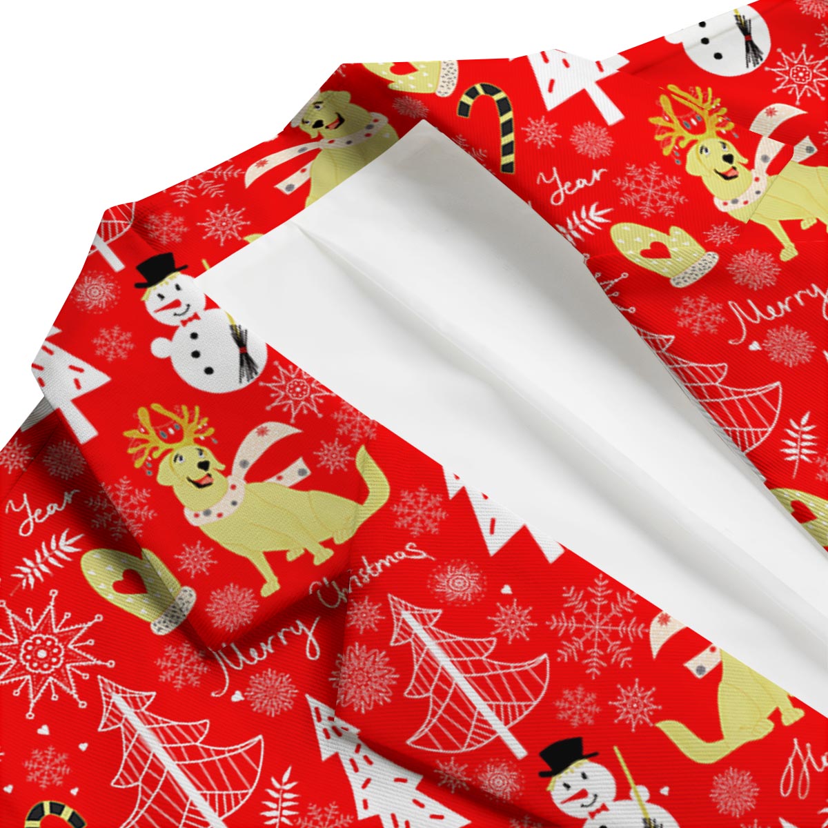 Labrador Retriever Snowman Print Pattern Men's Blazer-grizzshop